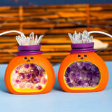 Amethyst Teeth Halloween Crystal Pumpkin Lantern